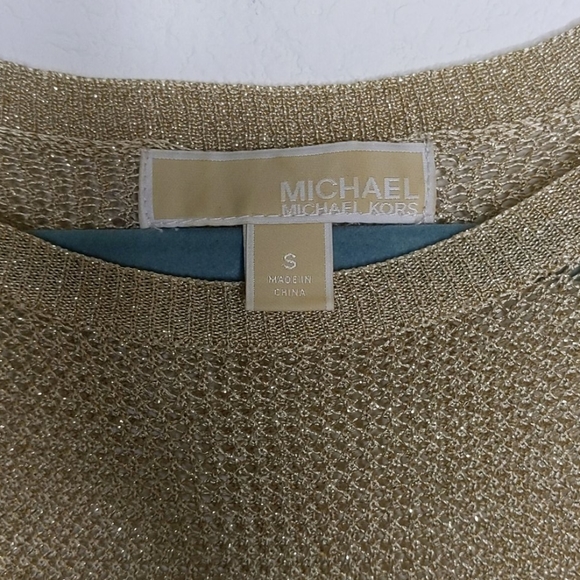 Michael Kors  Mesh Blouse Gold Size Small - Picture 10 of 15